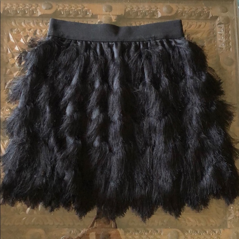 Black fringe skirt